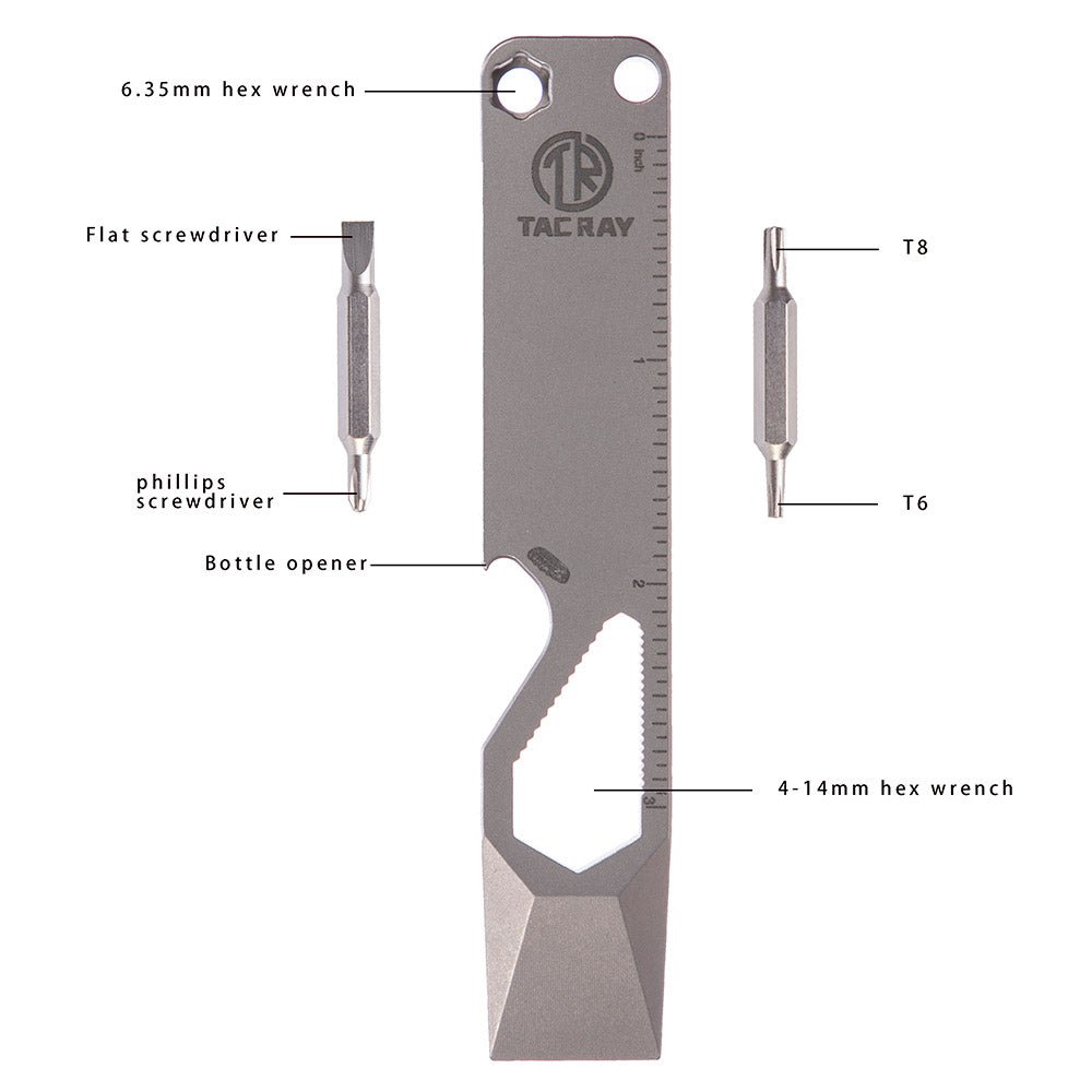 Tacray Titanium Pocket Pry Bar ¨C EDC Emergency Multitool