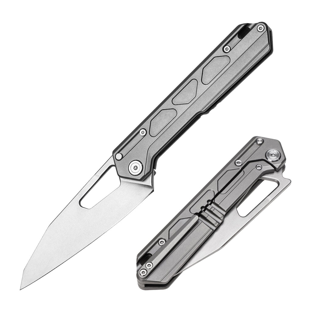 Tacray titanium folding kitchen knife grey