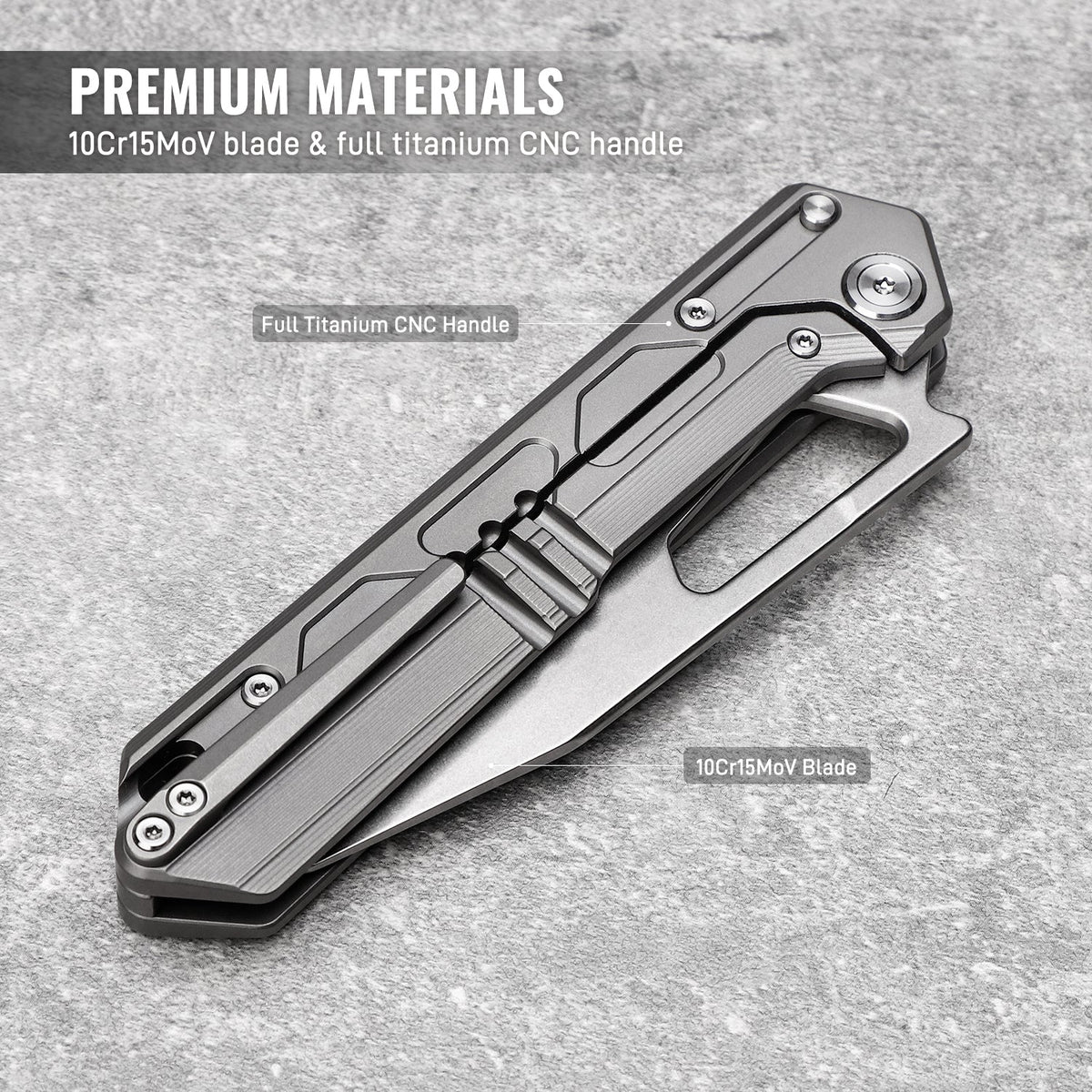 Tacray Titanium Handle Folding Chef Knife ¨C Frame Lock