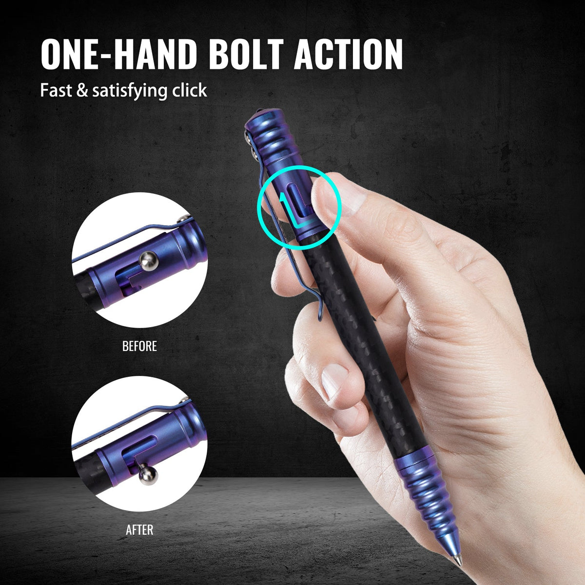 Tacray Titanium Bolt Action EDC Pen ¨C Carbon Fiber