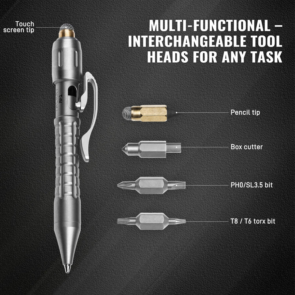 Tacray MP1 Titanium Multitool Pen ¨C EDC Bolt Action