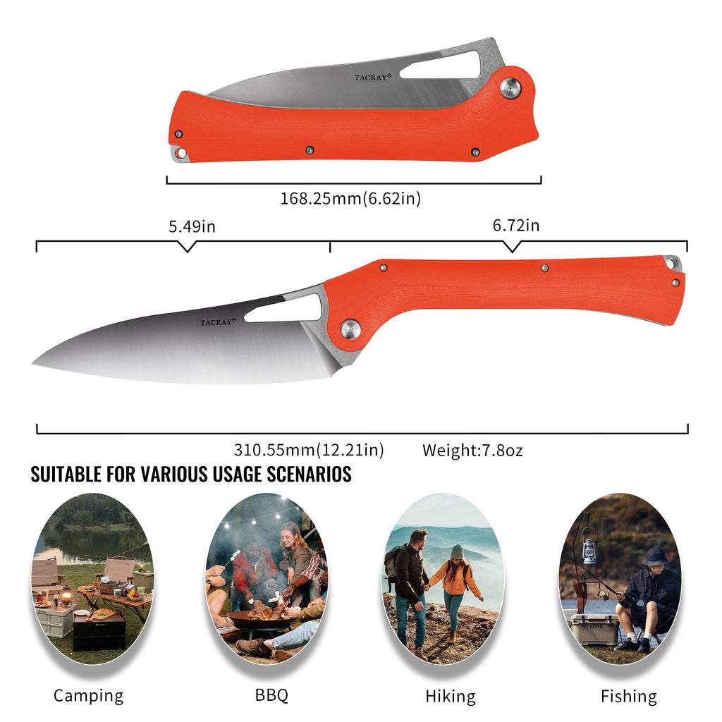 Tacray Outdoor Folding Chef Knife - Micarta Handle Edition