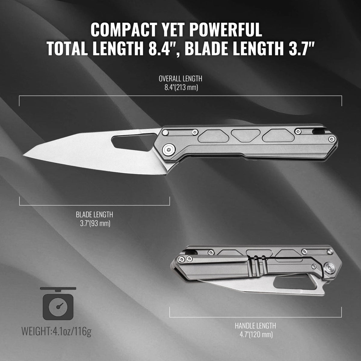 Tacray Titanium Handle Folding Chef Knife ¨C Frame Lock