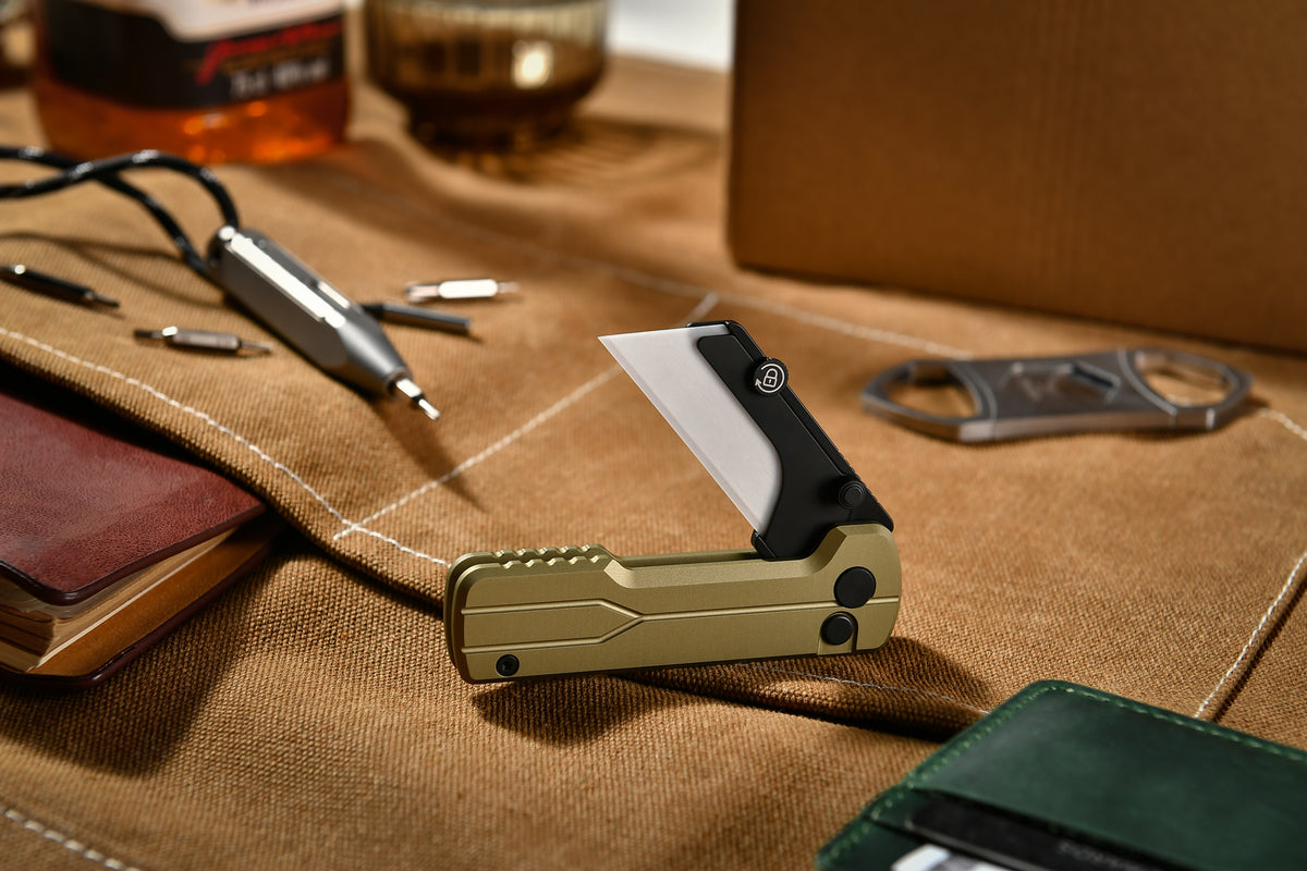 OKNIFE U1 Folding Utility Knife O-Aluminum Alloy Handle with Ceramic Blade Pocket paring knife Fishing tool