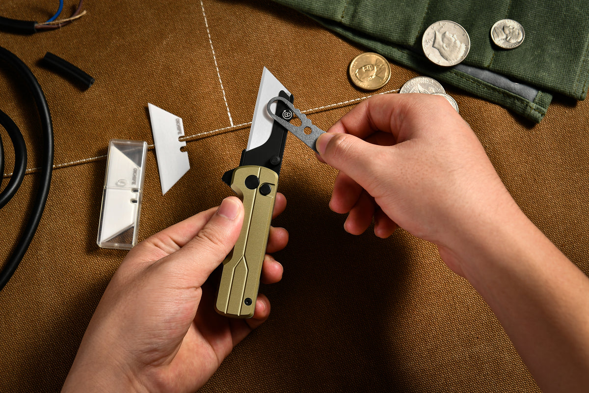 OKNIFE U1 Folding Utility Knife O-Aluminum Alloy Handle with Ceramic Blade Pocket paring knife Fishing tool