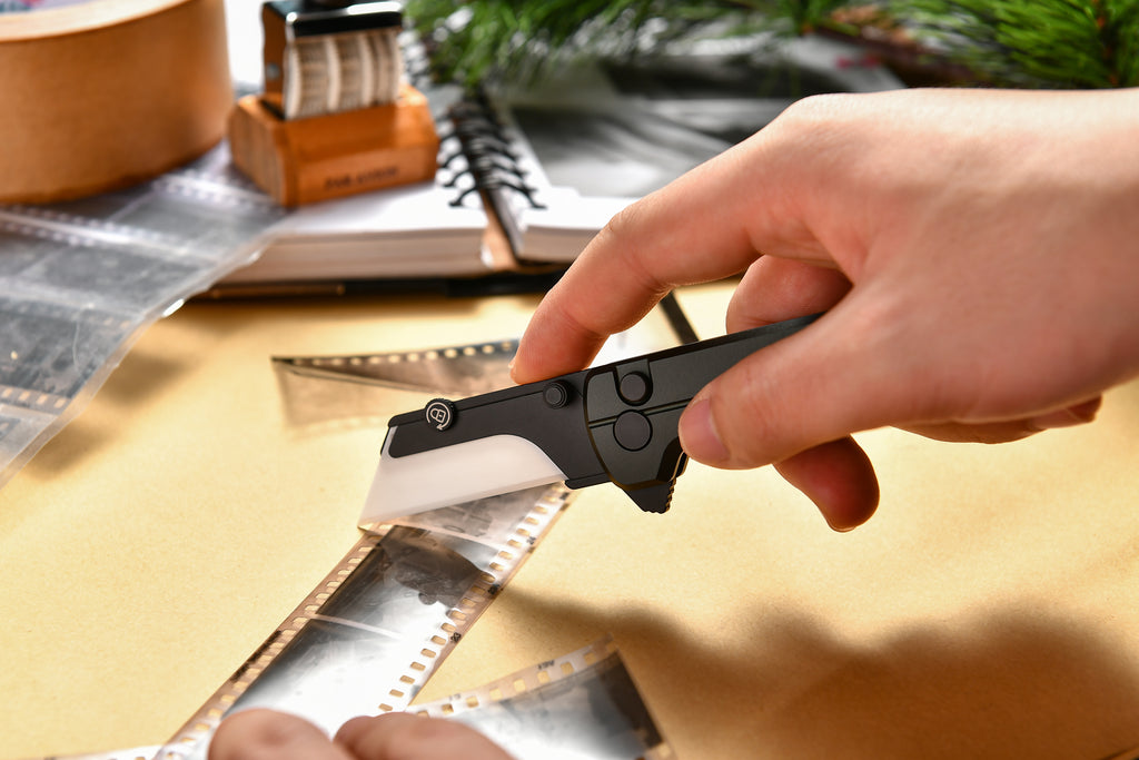OKNIFE U1 Folding Utility Knife O-Aluminum Alloy Handle with Ceramic Blade Pocket paring knife Fishing tool