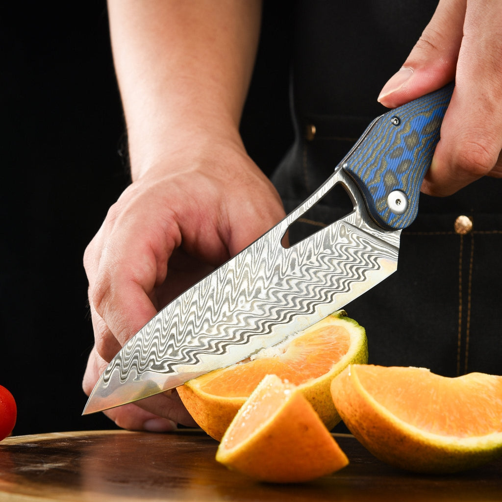 Tacray Outdoor Folding Chef Knife - Micarta Handle Edition
