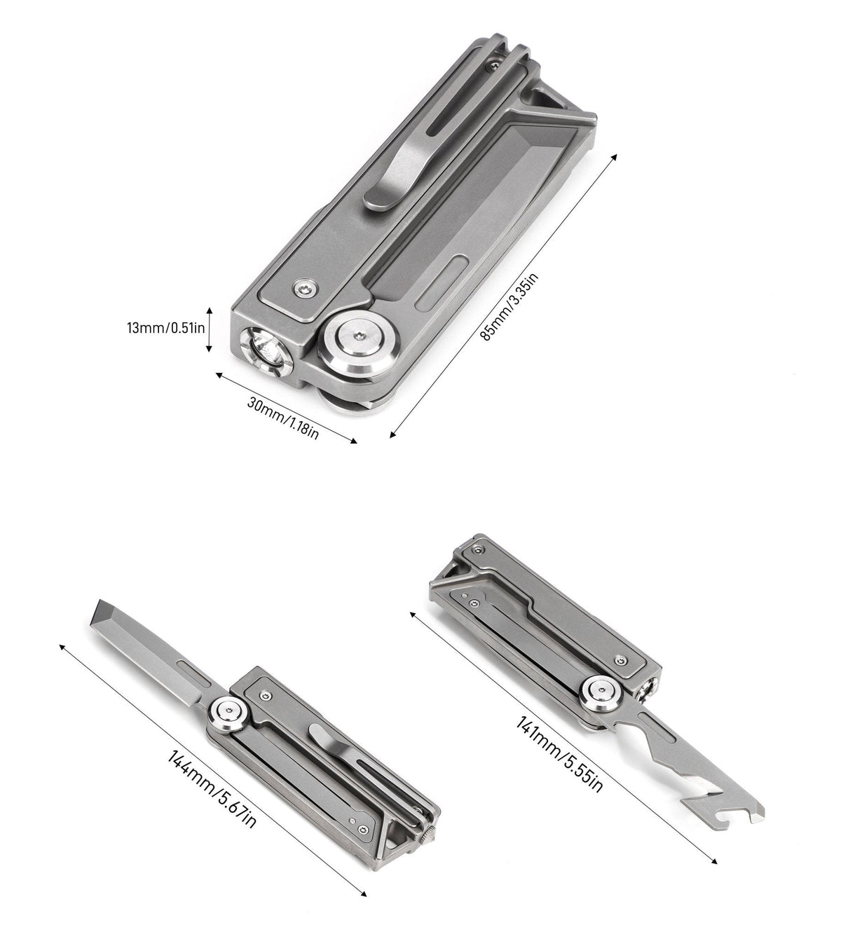 Tacray MT1 EDC Multitool with Flashlight & Knife